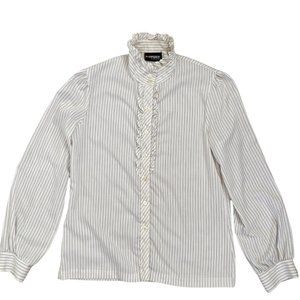 Vintage Prairie Shirt Puffy Sleeve Ruffled Blouse 10 by 80s rrrruss Russ Togs